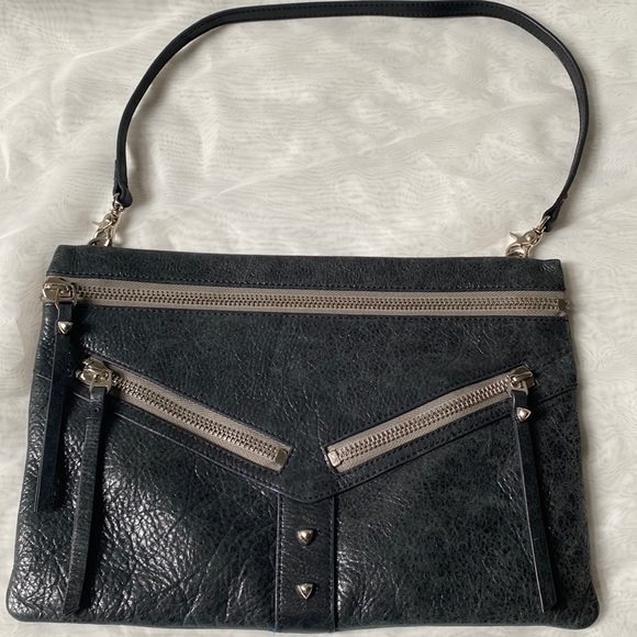Botkier leather purse black zip textured shoulder bag - Picture 1 of 9